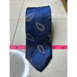 Metropolis Men's Blue Paisley‎ Silk Blend Necktie